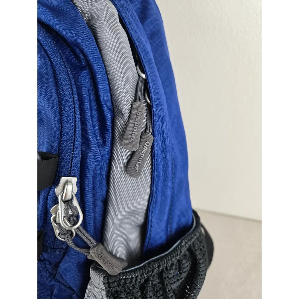 Onepolar Performance Blue Grey Ripstop Nylon Bungee‎ Hiking Daypack Backpack
